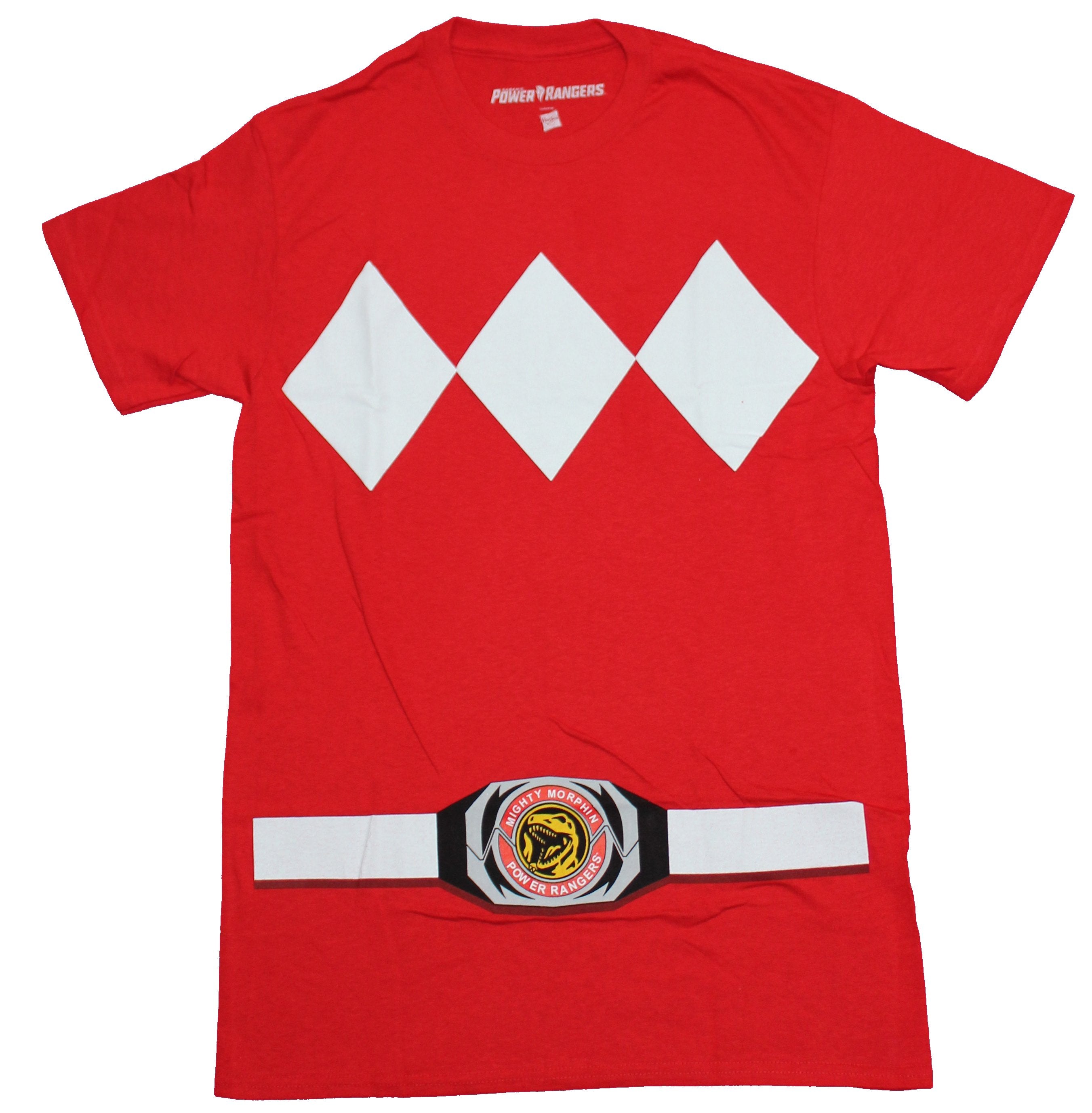 Mighty Morphin Power Rangers Mens T-Shirt - Red Ranger Red Buckle Hoodie, Sweatshirt | CiraTrend.com