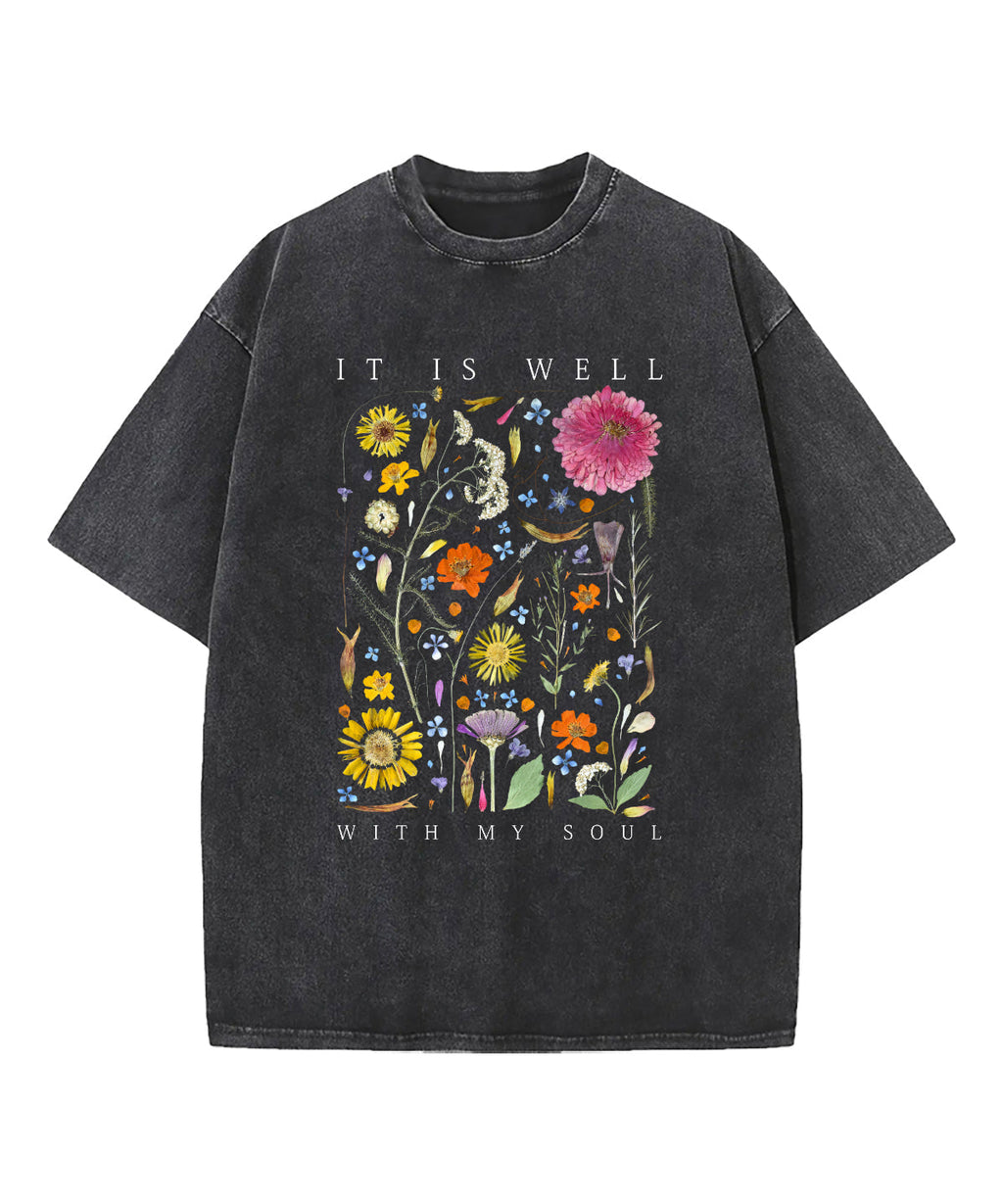 It Is Well With My Soul Washed Christian T-shirt Style014 Hoodie, Sweatshirt | CiraTrend.com (Image 1)