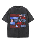 She Loves Jesus And America Unisex Washed Christian T-shirt Style004 Hoodie, Sweatshirt | CiraTrend.com (Image 1)
