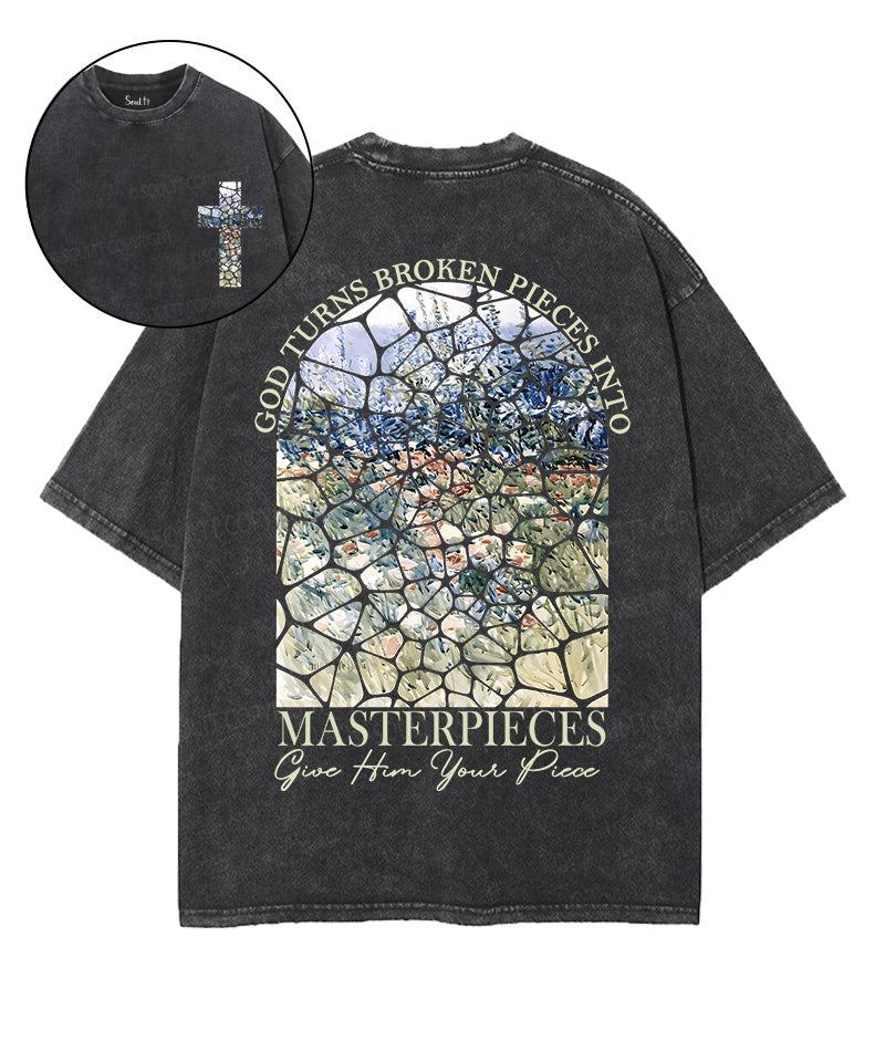 God Turns Broken Pieces Double Sided Washed Christian T-Shirts, Hoodie, Sweatshirt