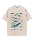 Freedom In Christ Unisex Washed Christian T-shirt Hoodie, Sweatshirt | CiraTrend.com (Image 1)