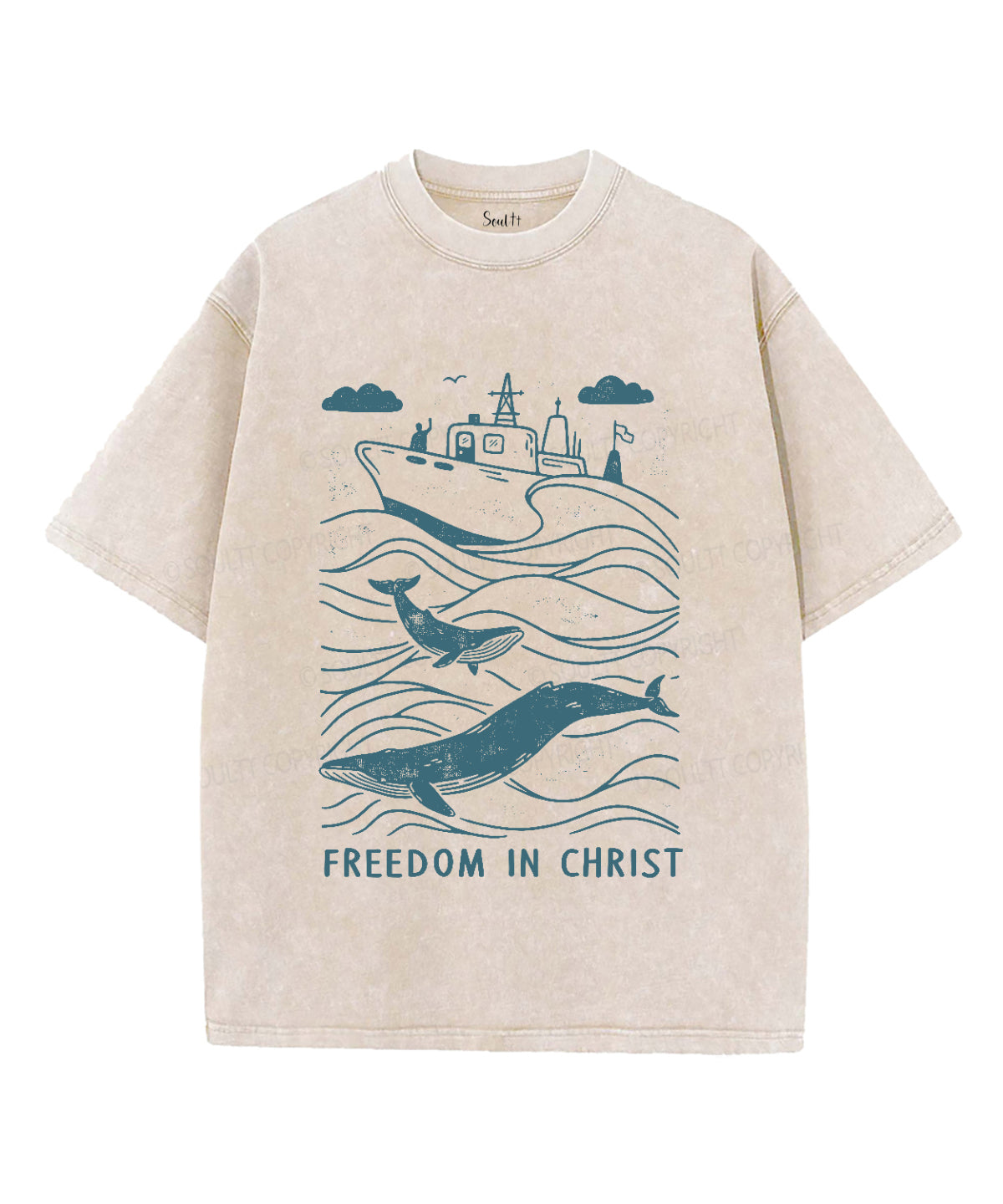 Freedom In Christ Unisex Washed Christian T-shirt Hoodie, Sweatshirt | CiraTrend.com (Image 1)
