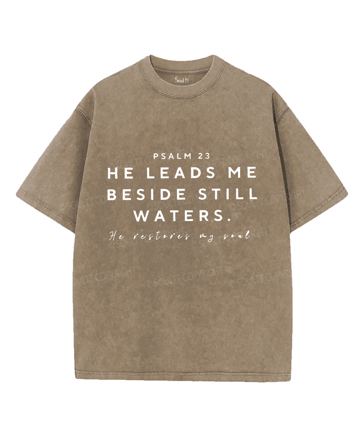 He Leads Me Unisex Washed Christian T-shirt Hoodie, Sweatshirt | CiraTrend.com (Image 5)
