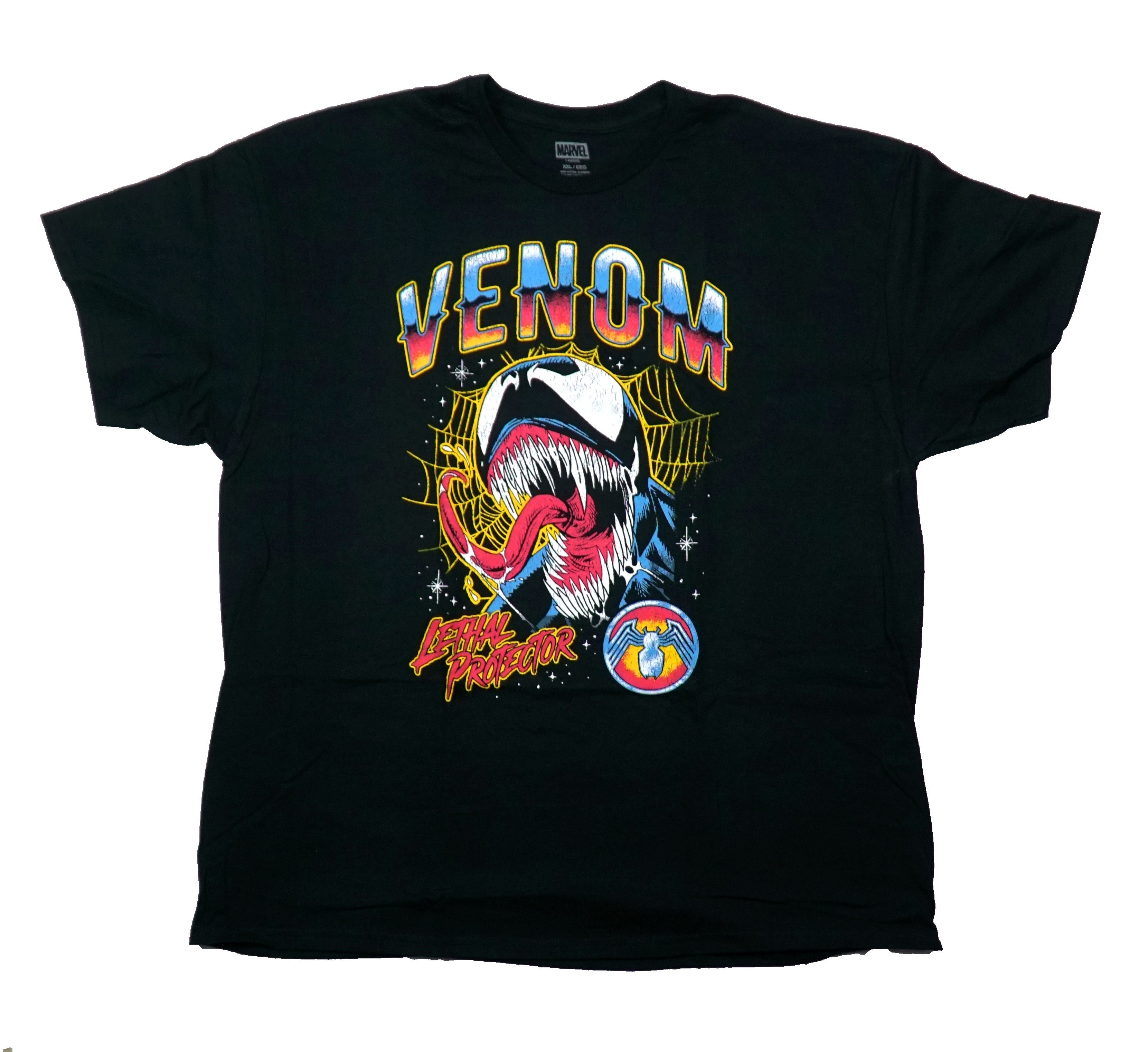Venom Mens T-Shirt -Tongue Out Yellow Web Under Name Lethal Protector Hoodie, Sweatshirt | CiraTrend.com