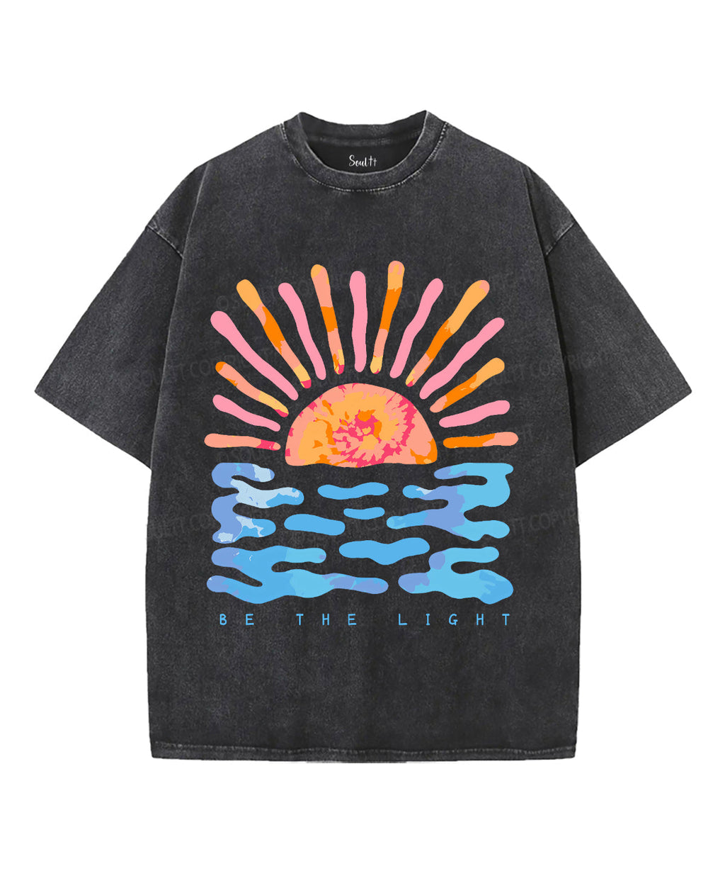 Be The Light Unisex Washed Christian T-shirt Style004 Hoodie, Sweatshirt | CiraTrend.com (Image 1)