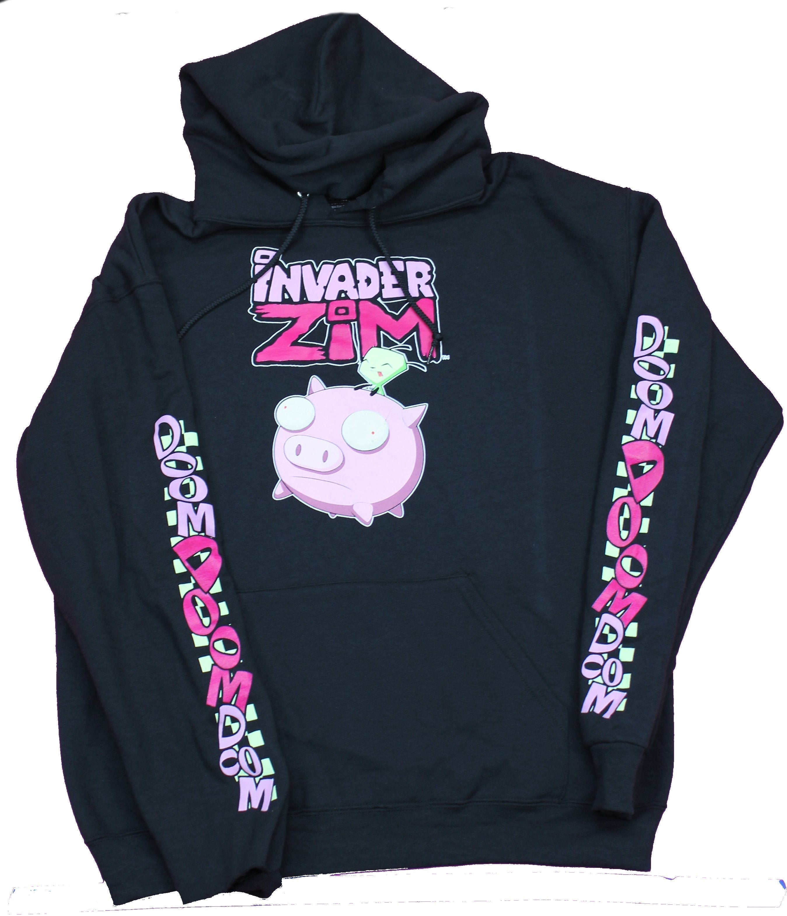 Invader Zim Mens Pullover Hoodie- Gir Riding Piggy Doom Doom Sleeves T-Shirts, Sweatshirt | CiraTrend.com