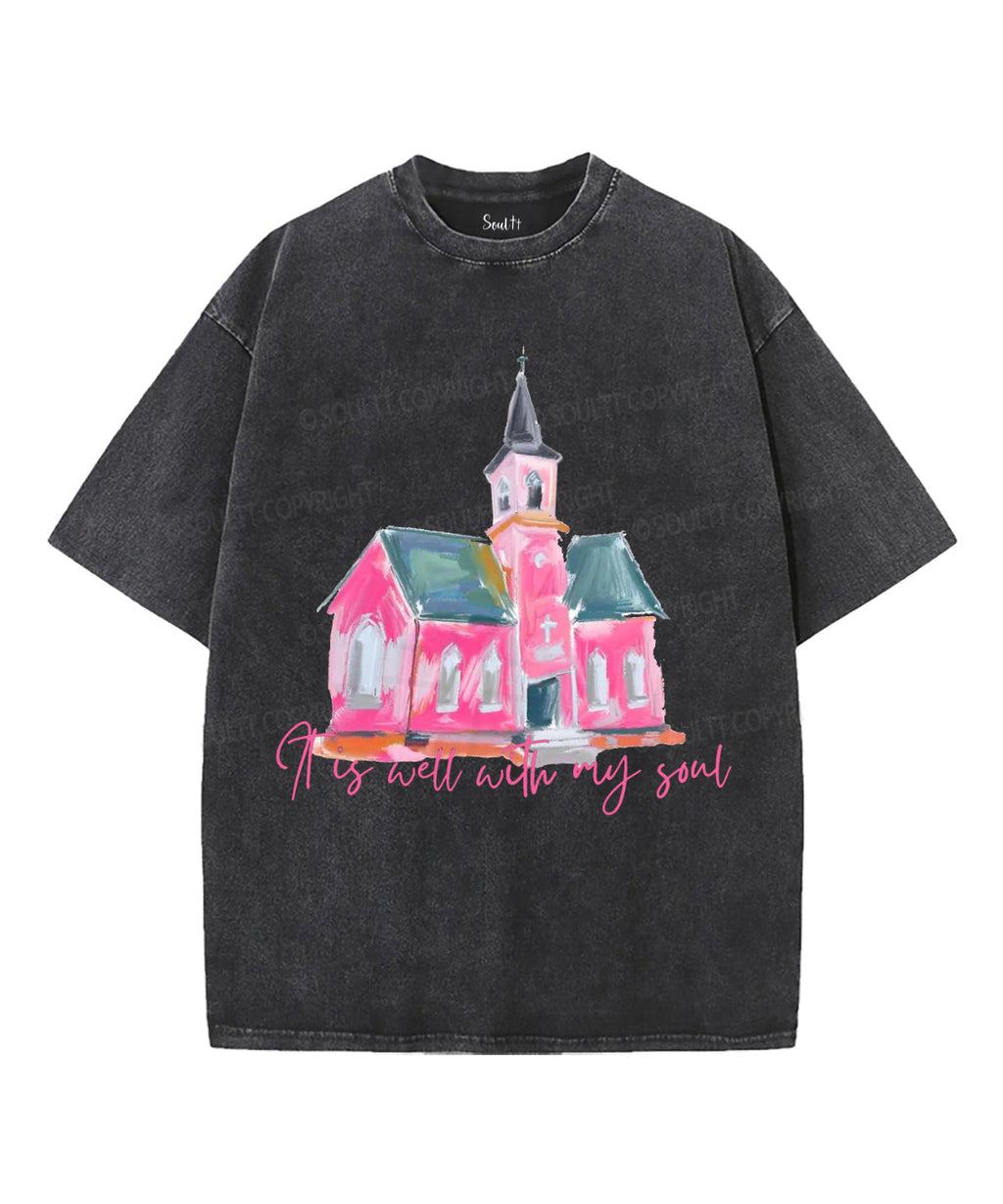 It Is Well With My Soul Unisex Washed Christian T-shirt Style009 Hoodie, Sweatshirt | CiraTrend.com (Image 2)