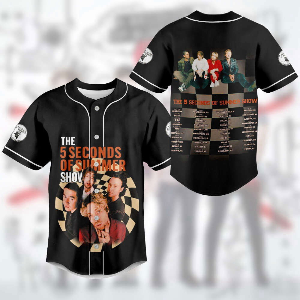 5SOS Show Baseball Jersey: Sounds Good Feels Good Take My Hand Shirt - Pop Rock Band Merch Perfect Gift for Fans - Aopprinter