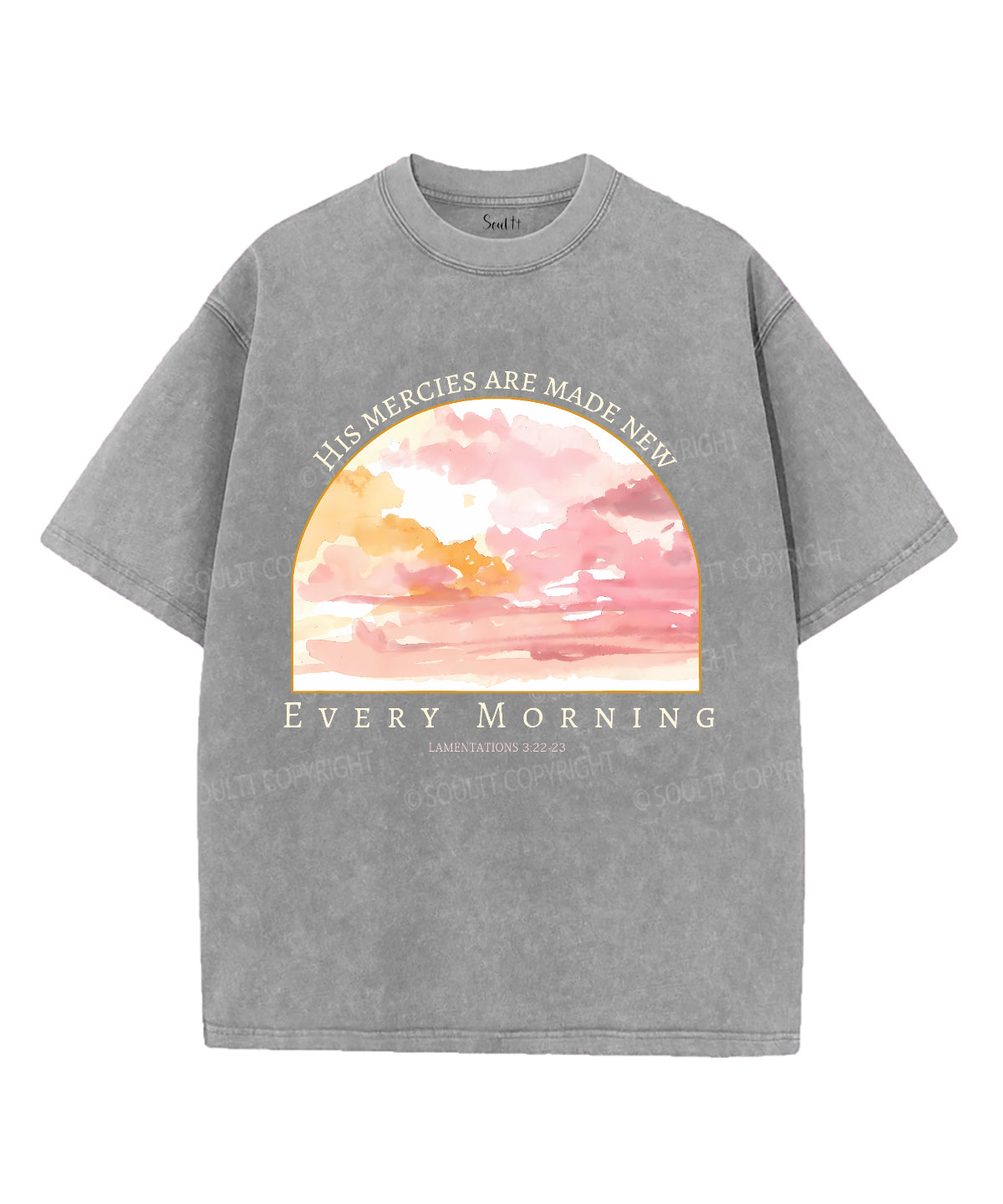 His Mercies Are New Every Morning Unisex Washed Christian T-shirt Hoodie, Sweatshirt | CiraTrend.com (Image 3)