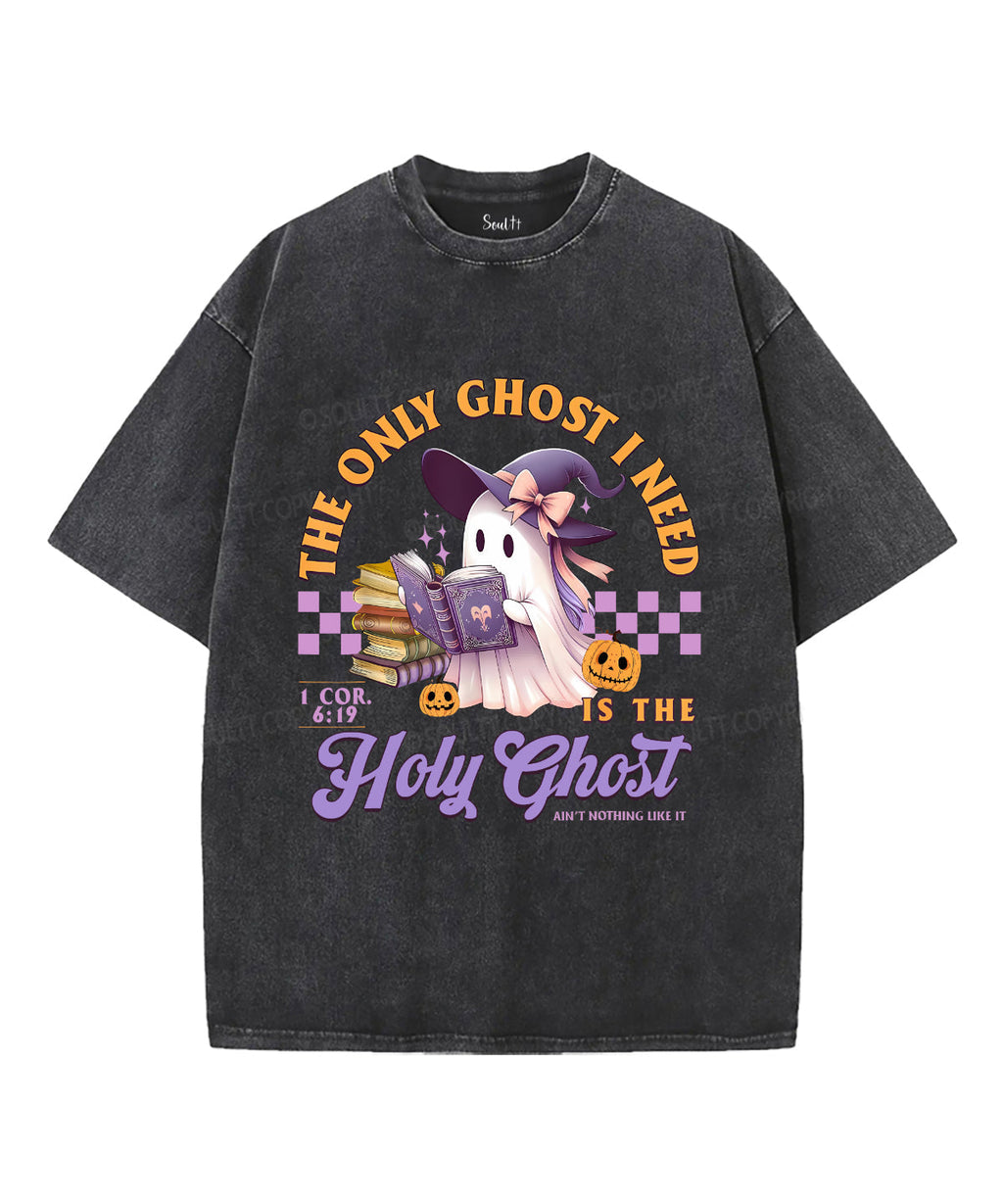 The Only Ghost I Know Is The Holy Ghost Unisex Washed Christian T-shirt Hoodie, Sweatshirt | CiraTrend.com (Image 2)
