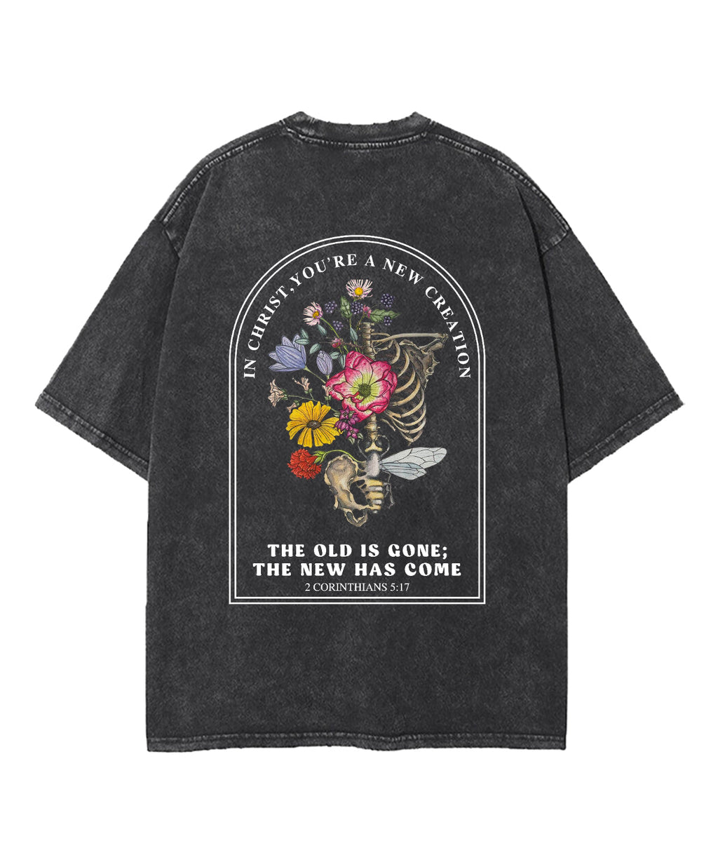 The Old Is Gone Double Sided Washed Christian T-shirt Hoodie, Sweatshirt | CiraTrend.com (Image 3)