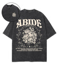 Abide Double Sided Unisex Washed Christian T-shirt Hoodie, Sweatshirt | CiraTrend.com (Image 1)