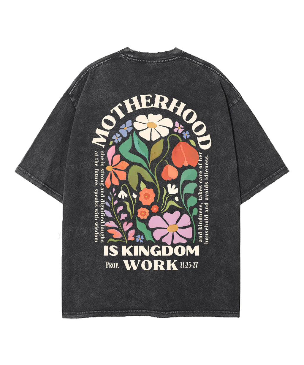 Motherhood Is Kingdom Work Double Sided Unisex Washed Christian T-shirt Style007 Hoodie, Sweatshirt | CiraTrend.com (Image 3)