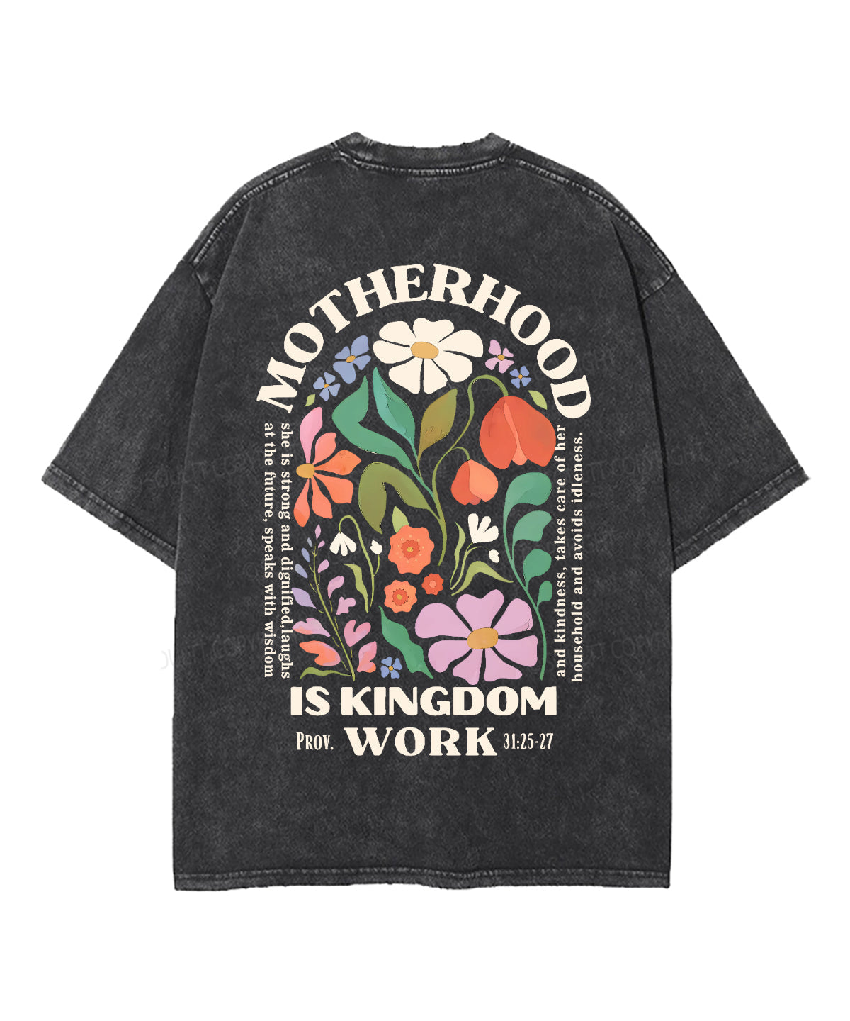 Motherhood Is Kingdom Work Double Sided Unisex Washed Christian T-shirt Style007 Hoodie, Sweatshirt | CiraTrend.com (Image 3)