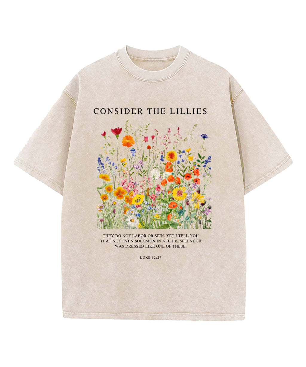 Consider The Lilies Washed Christian T-shirt Hoodie, Sweatshirt | CiraTrend.com (Image 4)