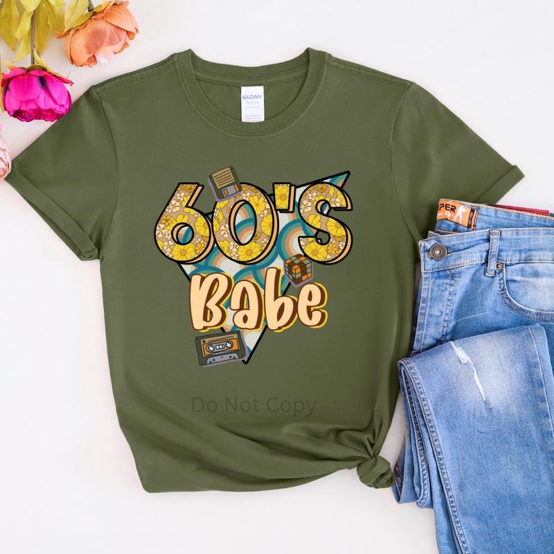 60s Babe DTF Transfer T-Shirts, Hoodie, Sweatshirt | CiraTrend.com
