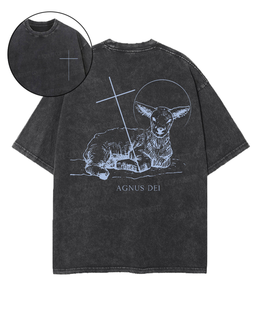 Lamb of God Double Sided Unisex Washed Christian T-shirt Hoodie, Sweatshirt | CiraTrend.com (Image 1)