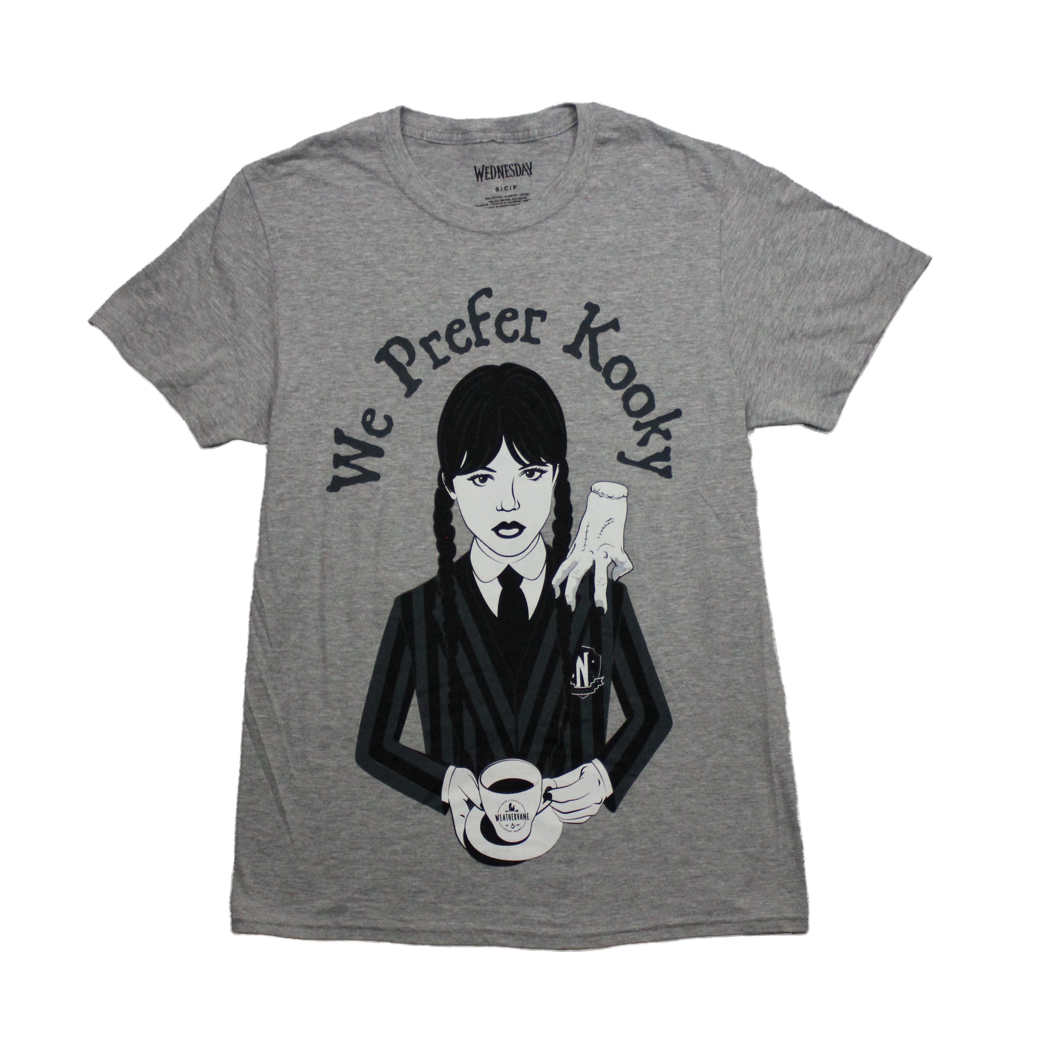 Wednesday Mens T-Shirt - We Prefer Kooky Holding Weathervane Cafe Coffee Hoodie, Sweatshirt | CiraTrend.com