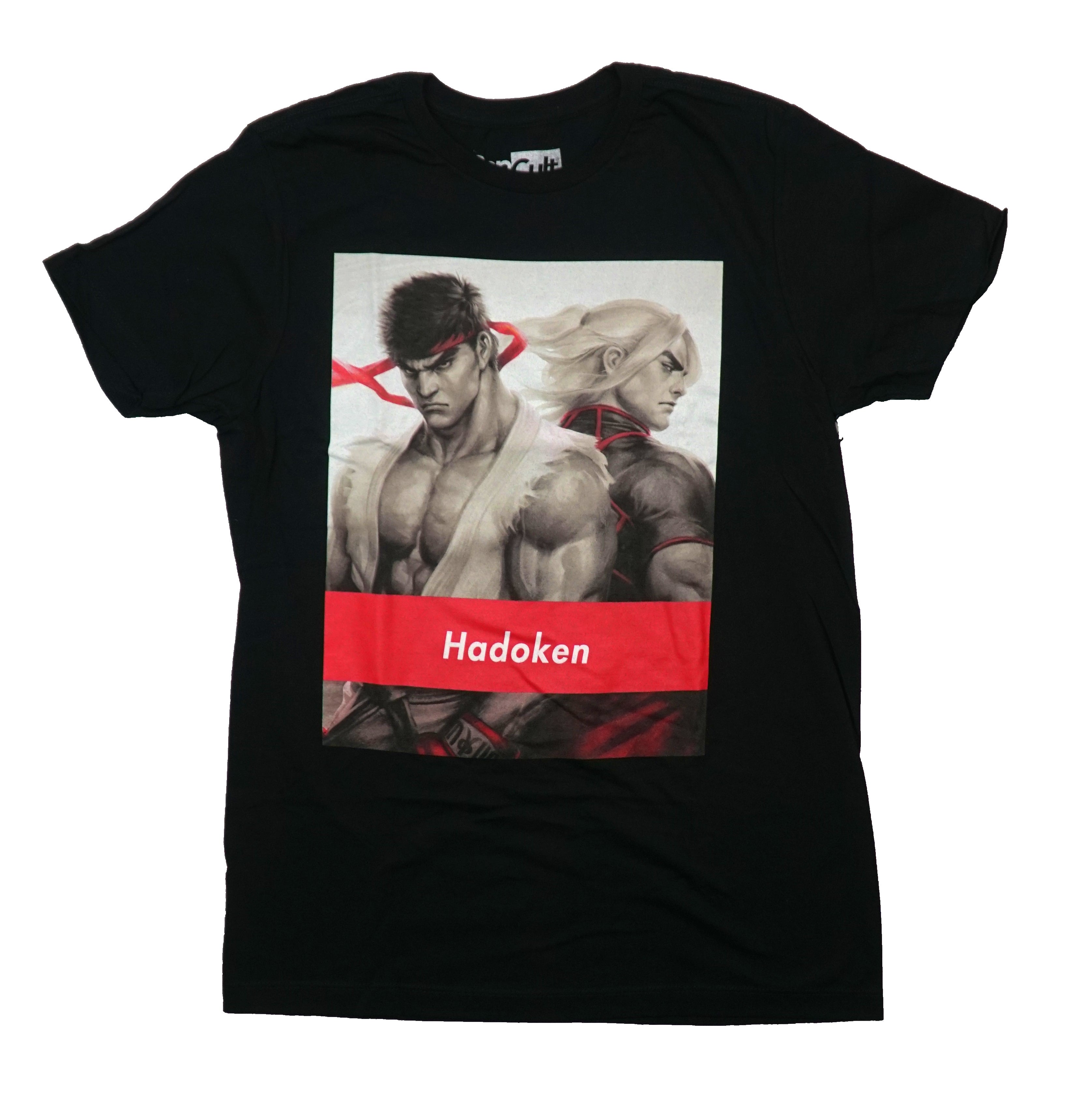 Street Fighter Mens T-Shirt - Ken & Ryu Hadoken Duo Front Logo on Back Hoodie, Sweatshirt | CiraTrend.com (Image 1)
