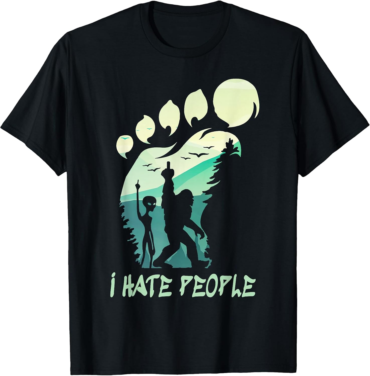 Camping Alien Big Foot UFO Introvert Nature Lover