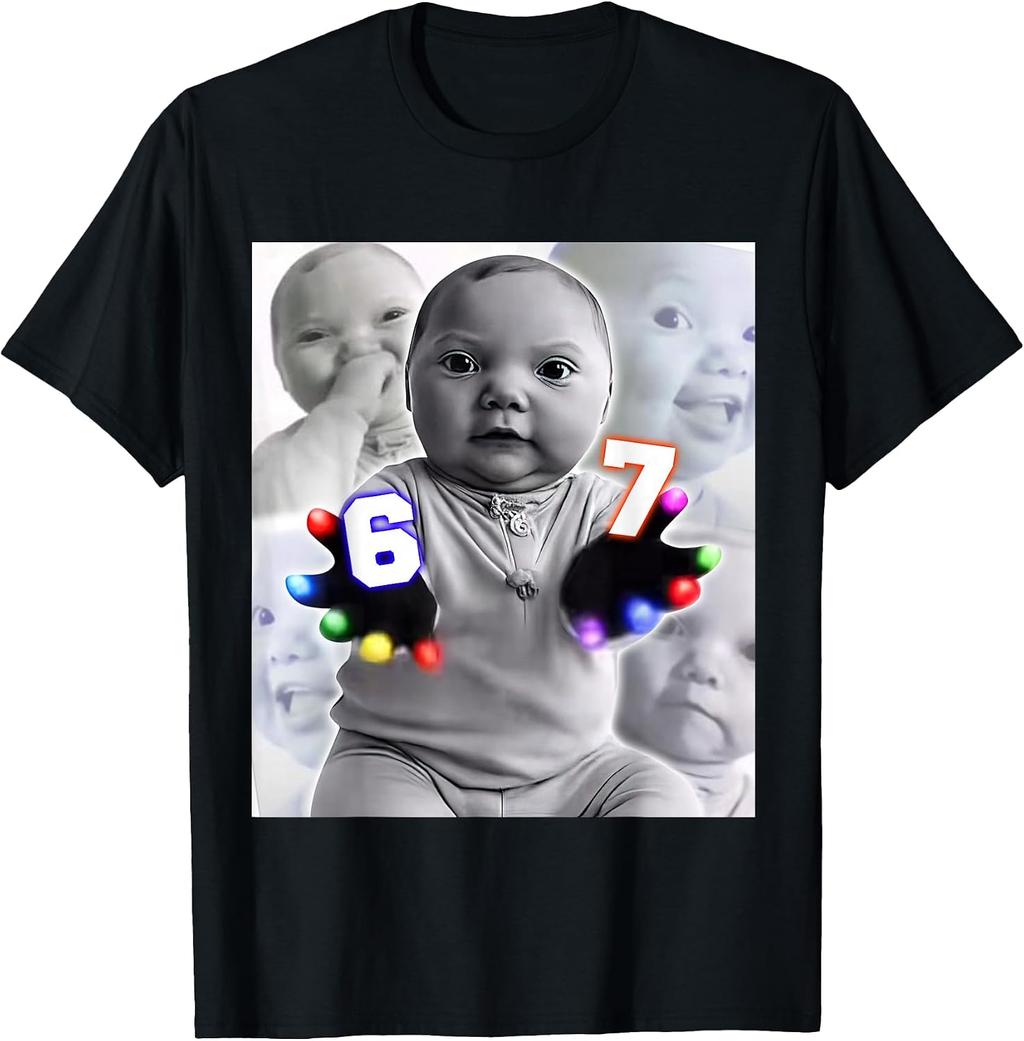 Ai Laughing Baby 6-7 Six Seven Hand Funny Meme Tee