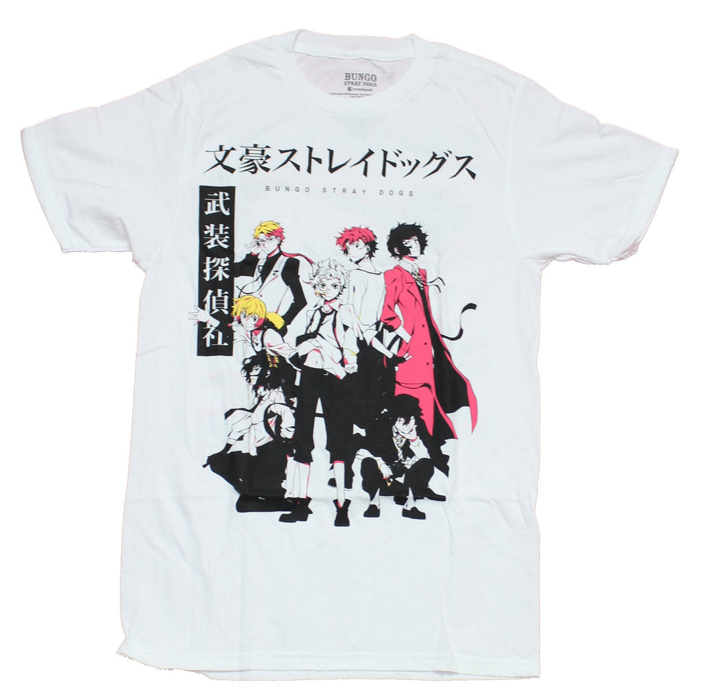 Bungo Stray Dogs Mens T-Shirt -Group Front & Back Under Kanji Hoodie, Sweatshirt | CiraTrend.com (Image 1)