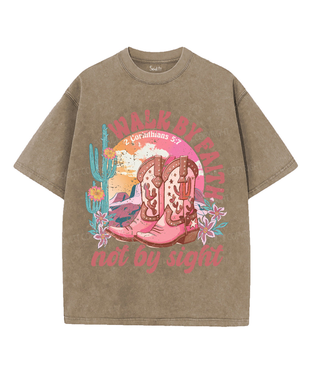 Walk By Faith Unisex Washed Christian T-shirt Hoodie, Sweatshirt | CiraTrend.com (Image 5)