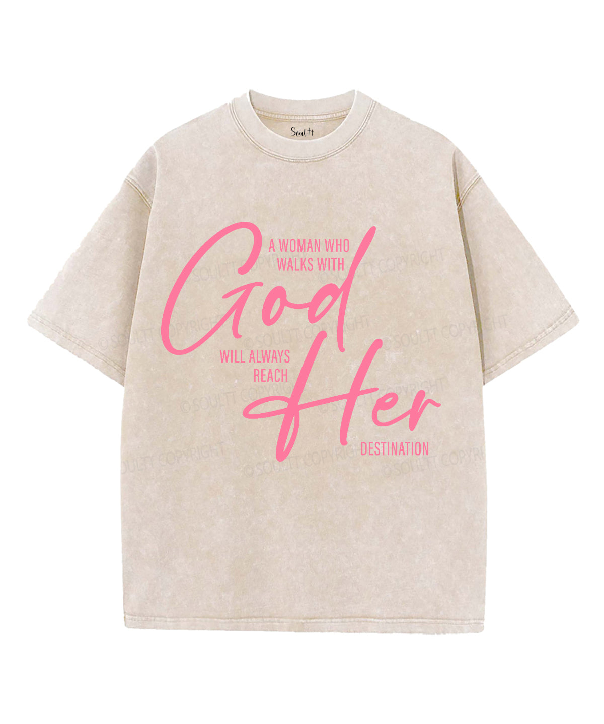 A Woman Who Walks With God Unisex Washed Christian T-shirt Hoodie, Sweatshirt | CiraTrend.com (Image 2)