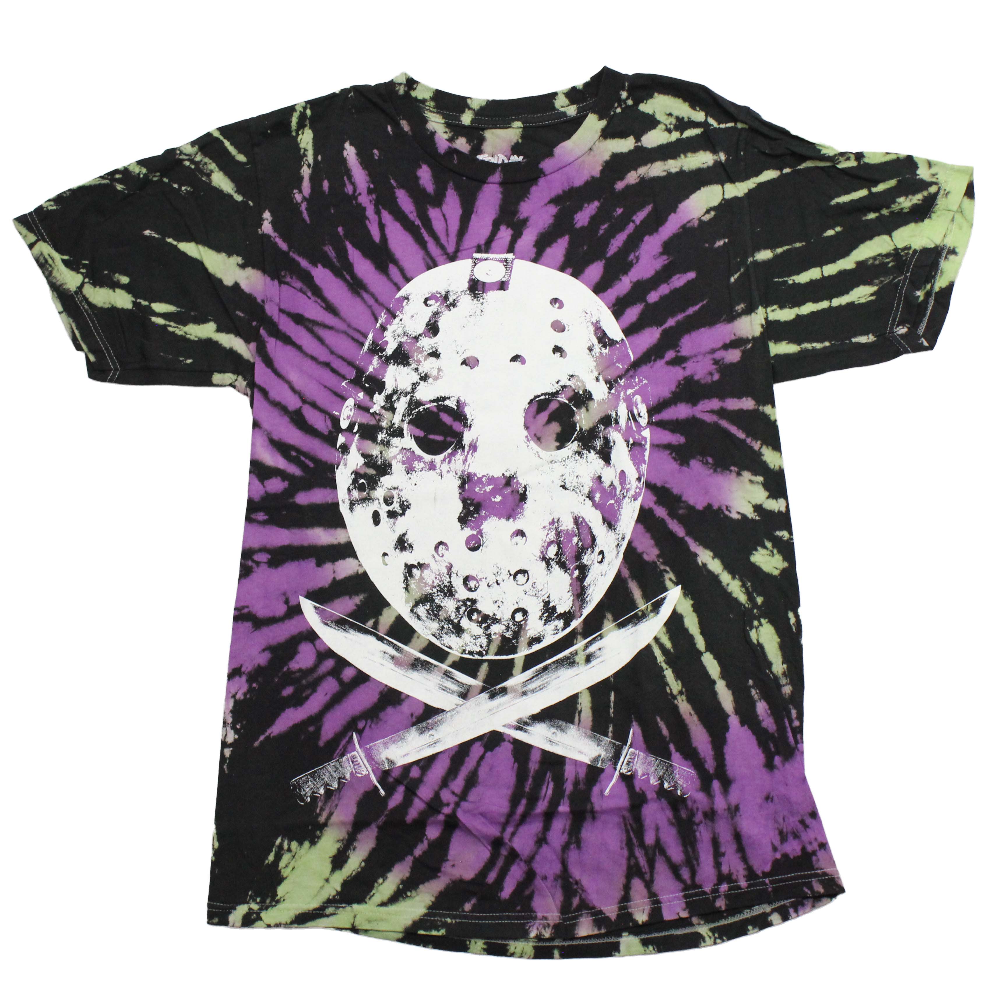 Friday the 13th Mens T-Shirt - Giant Distressed Mask Tie Dye Hoodie, Sweatshirt | CiraTrend.com