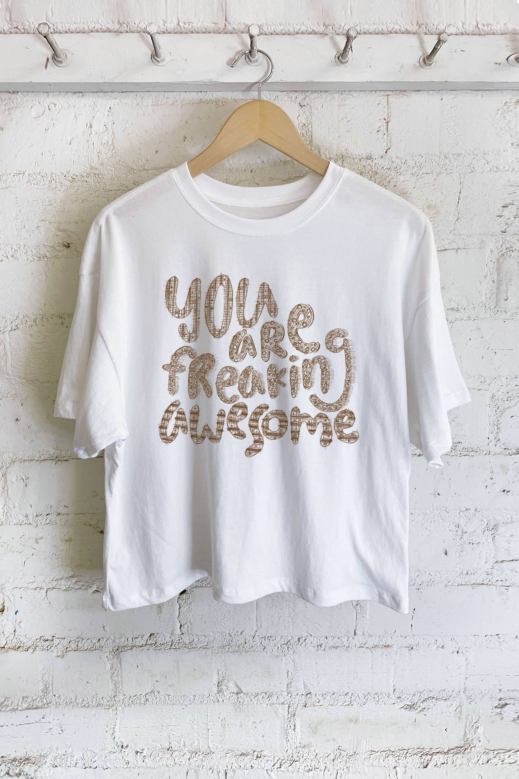 You Are Freaking Awesome - Hand Draw Long Crop Top