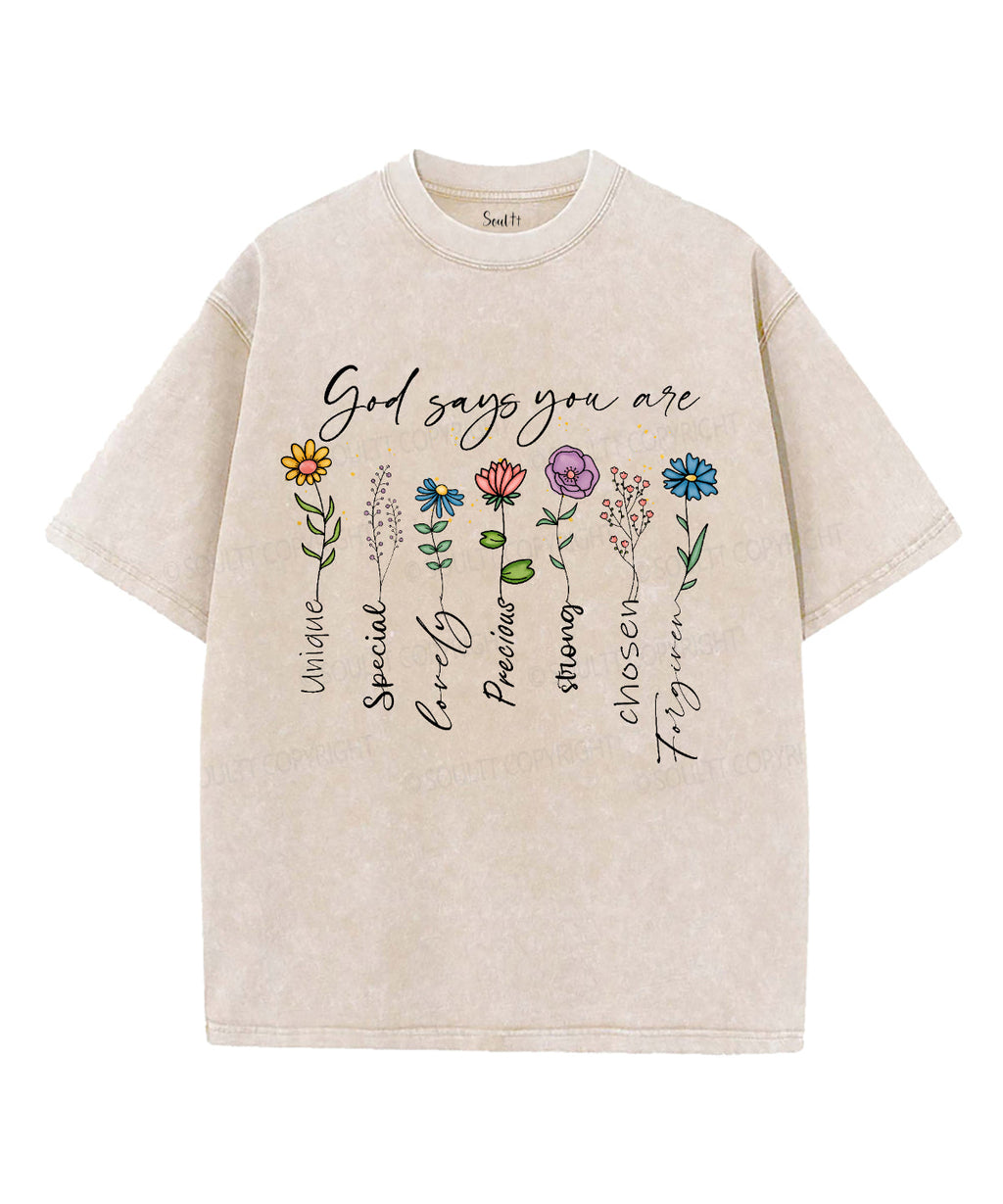 God Says You Are Unisex Washed Christian T-shirt Style003 Hoodie, Sweatshirt | CiraTrend.com (Image 1)