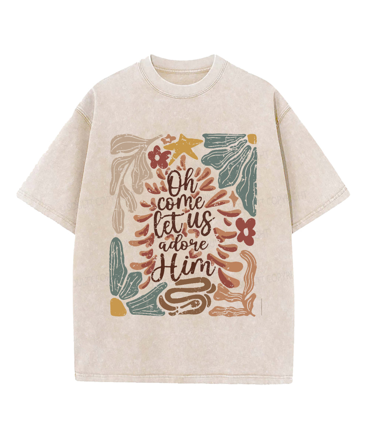 Oh Come Let Us Adore Hom Washed Christian T-shirt Hoodie, Sweatshirt | CiraTrend.com (Image 2)