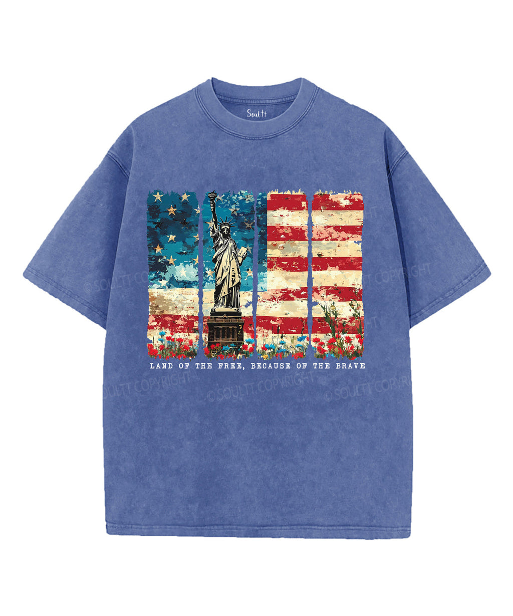 Land Of The Free Unisex Washed Christian T-shirt Style002 Hoodie, Sweatshirt | CiraTrend.com (Image 3)