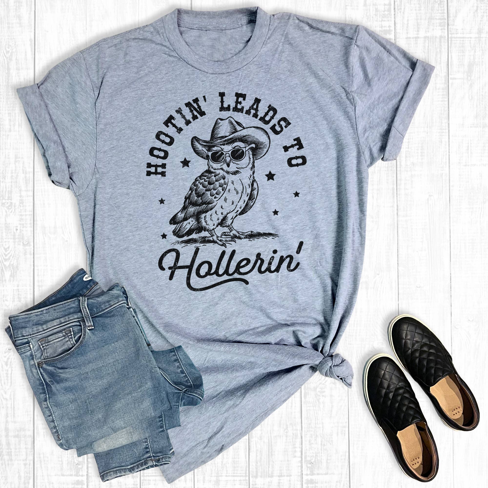 Western Funny Hootin Leads To Hollerin Graphic Tee