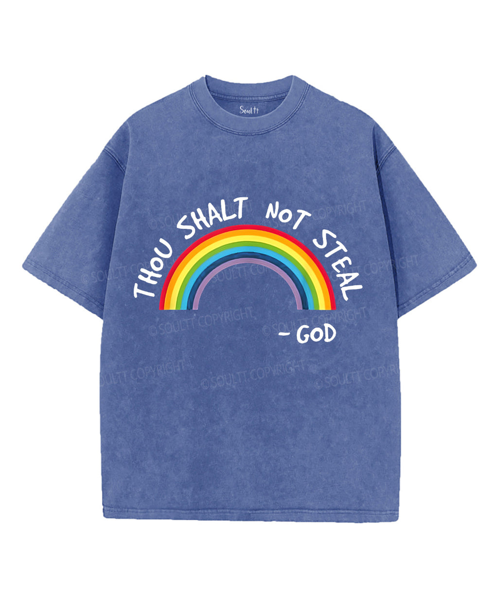 Thou Shalt Not Steal Unisex Washed Christian T-shirt Hoodie, Sweatshirt | CiraTrend.com (Image 3)