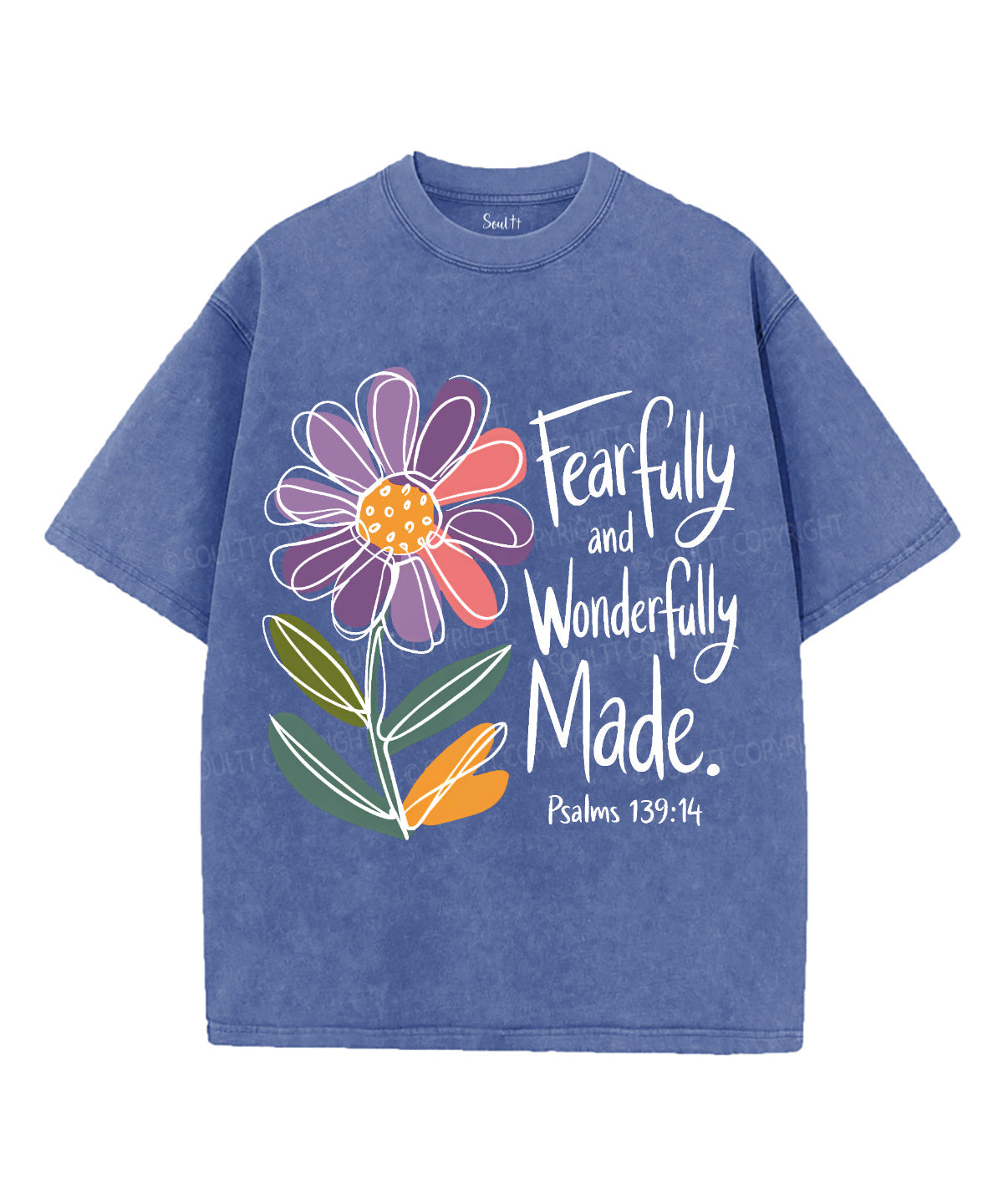 Fearfully And Wonderfully Made Unisex Washed Christian T-shirt Hoodie, Sweatshirt | CiraTrend.com (Image 3)