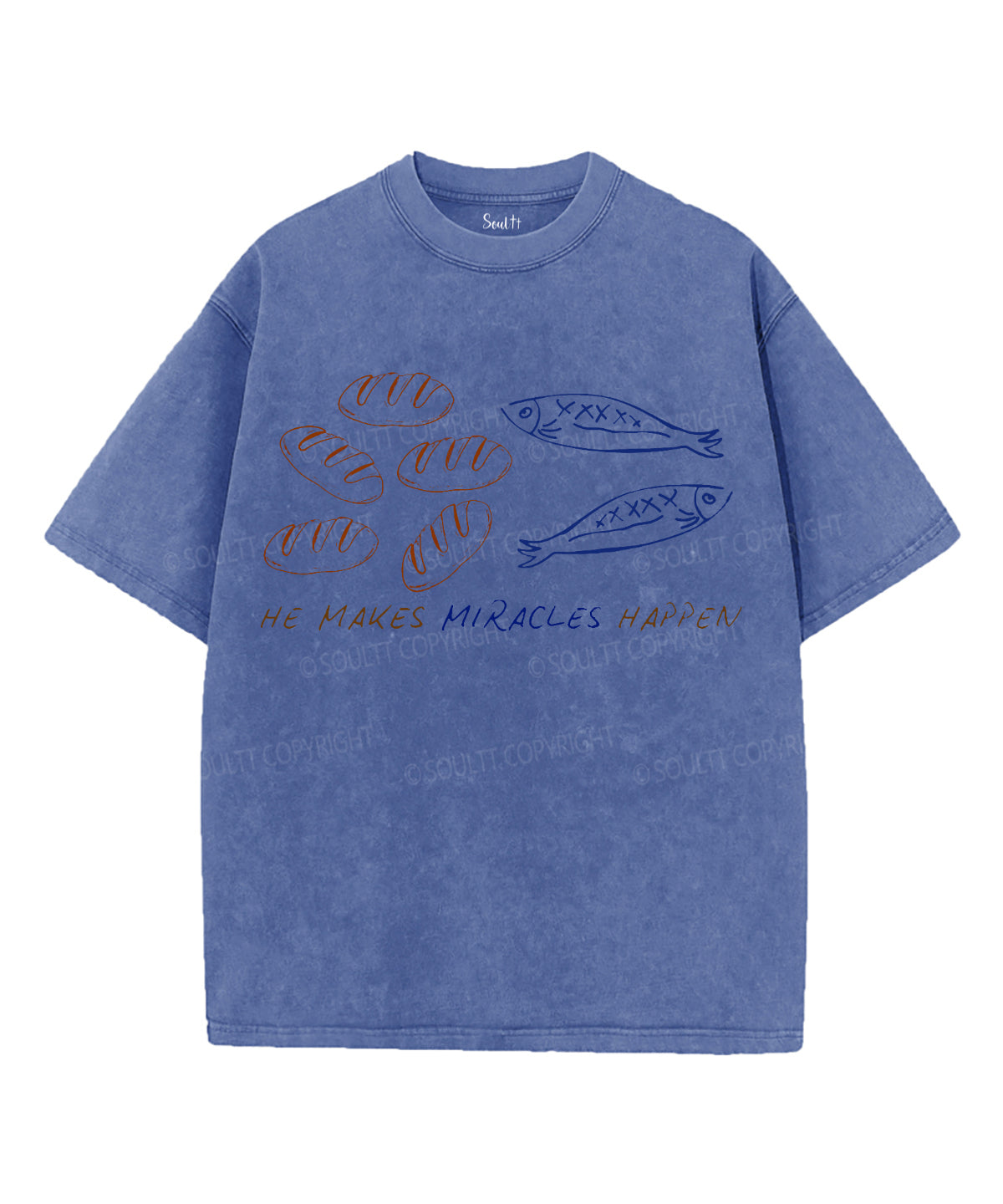 Fish And Bread Unisex Washed Christian T-shirt Hoodie, Sweatshirt | CiraTrend.com (Image 4)