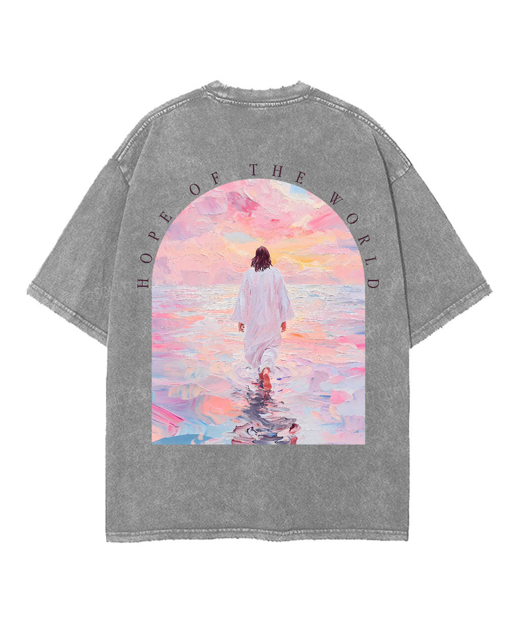 Hope World Double Sided Washed Christian T-Shirts, Hoodie, Sweatshirt