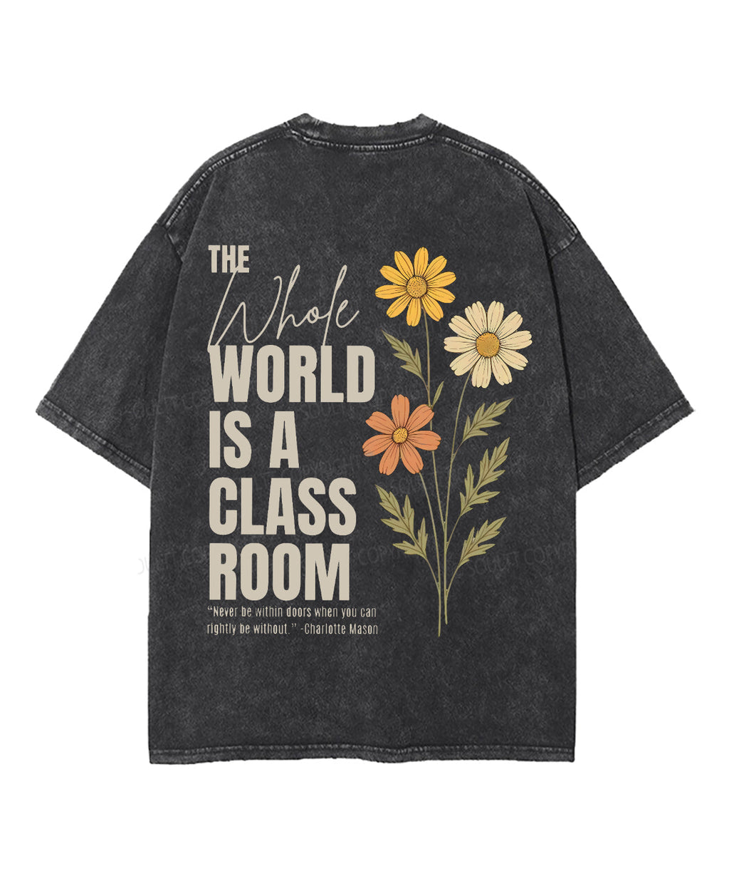 World Is A Classroom Double Sided Unisex Washed Christian T-shirt Hoodie, Sweatshirt | CiraTrend.com (Image 4)