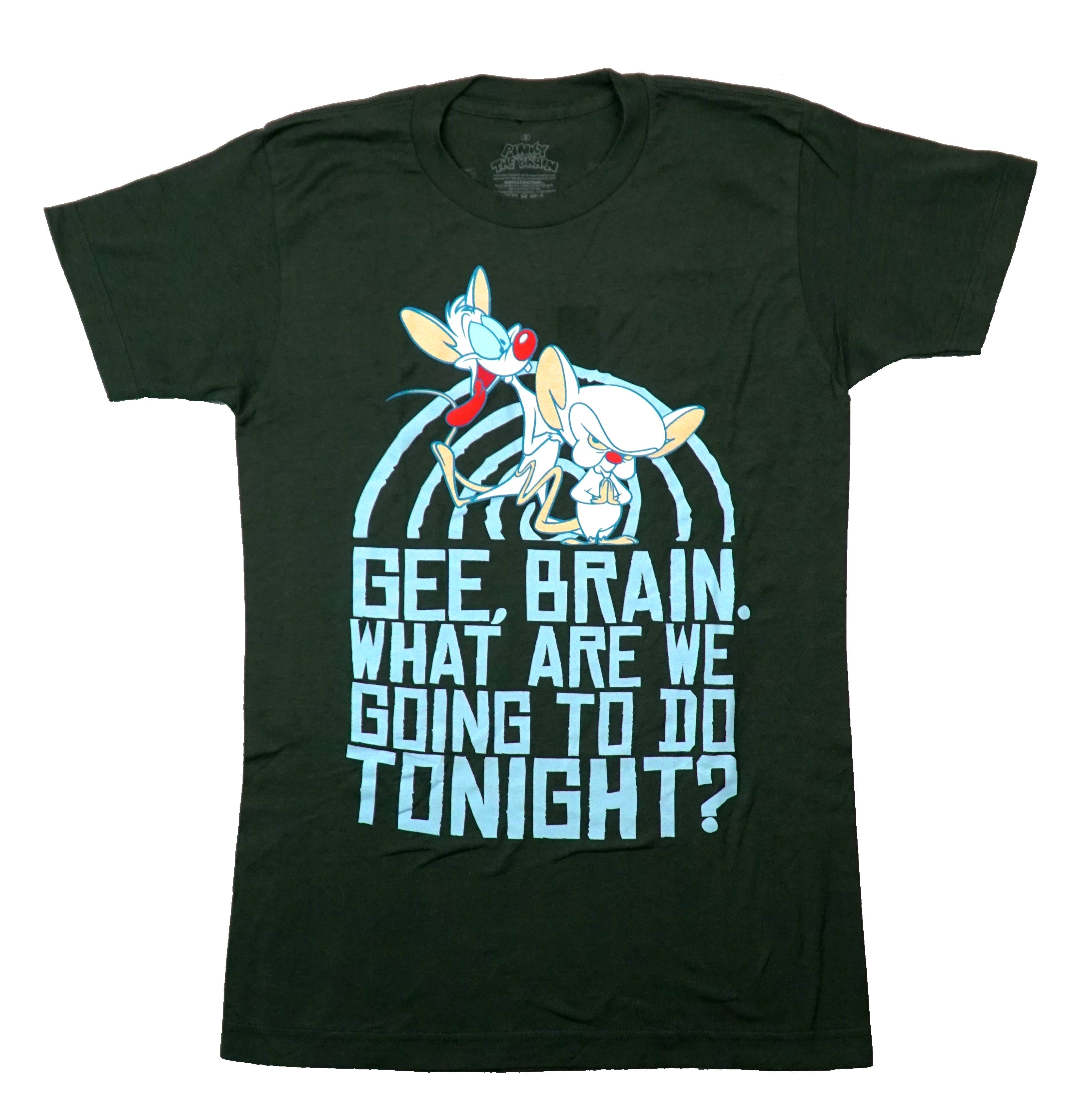Pinky and the Brain Mens T-Shirt - Gee Brain... Take Over World Back Hoodie, Sweatshirt | CiraTrend.com (Image 1)
