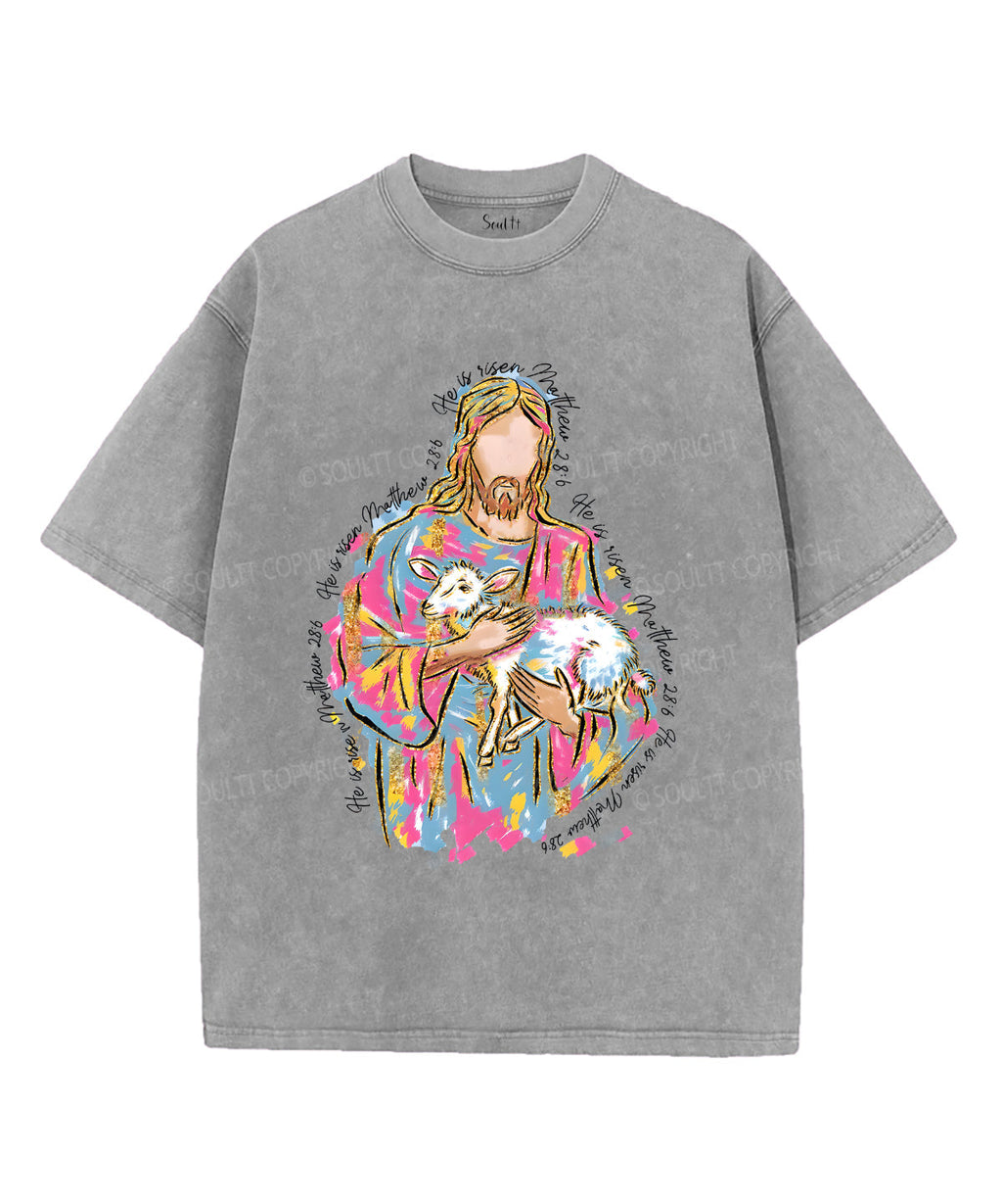 He Is Risen Unisex Washed Christian T-shirt Style012 Hoodie, Sweatshirt | CiraTrend.com (Image 2)