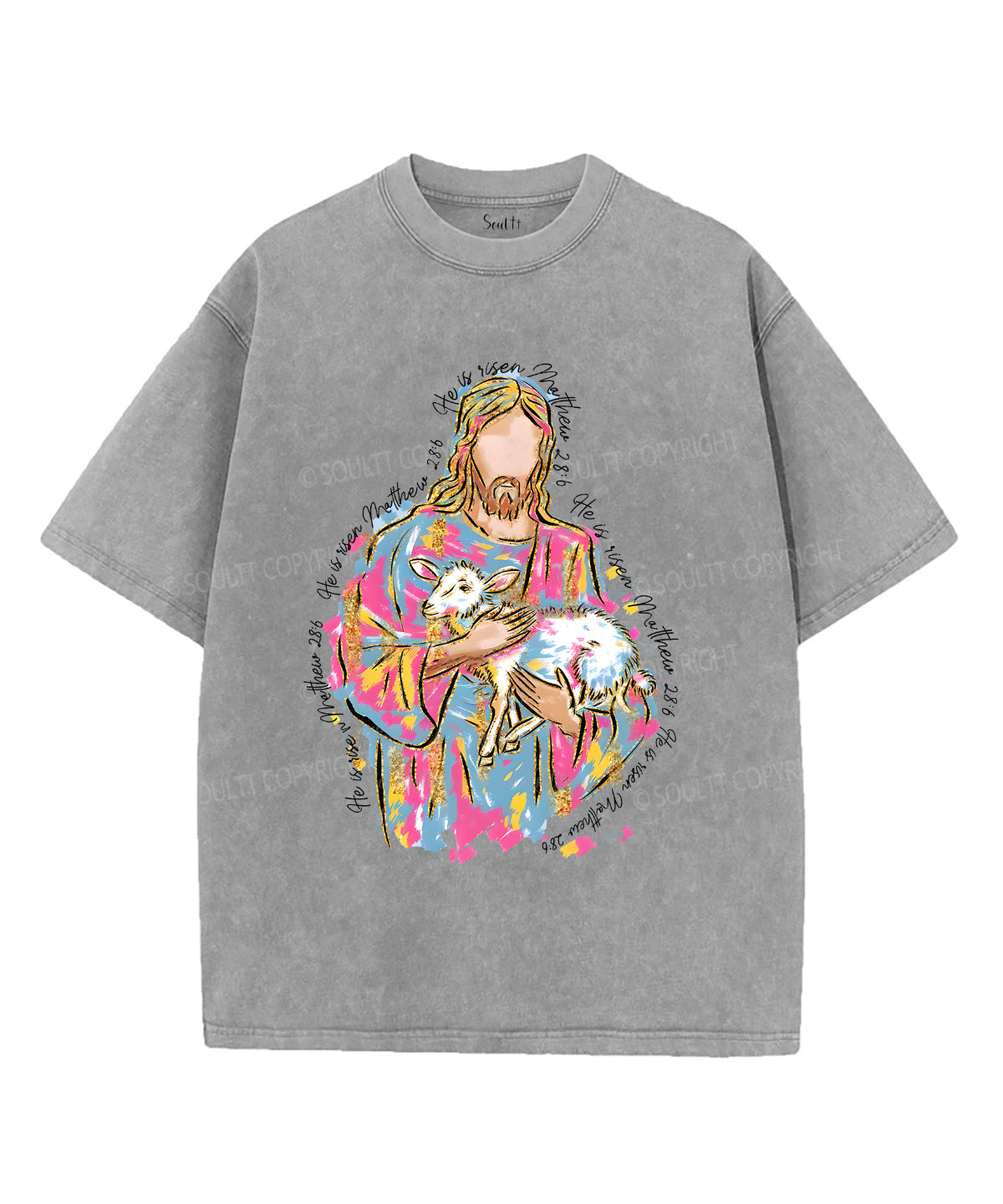 He Is Risen Unisex Washed Christian T-shirt Style012 Hoodie, Sweatshirt | CiraTrend.com (Image 2)