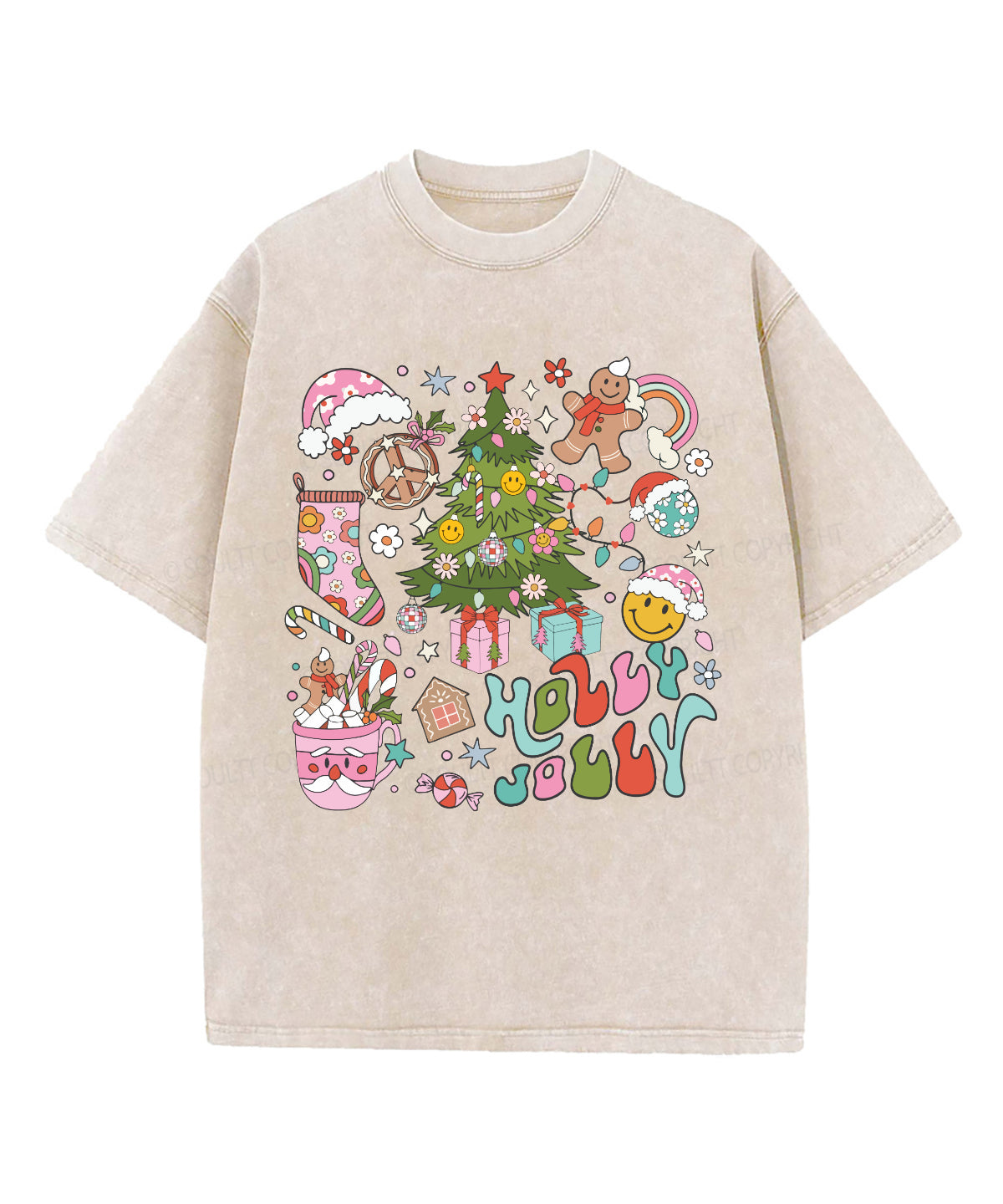 Holly Jolly Washed Christian T-Shirts, Hoodie, Sweatshirt