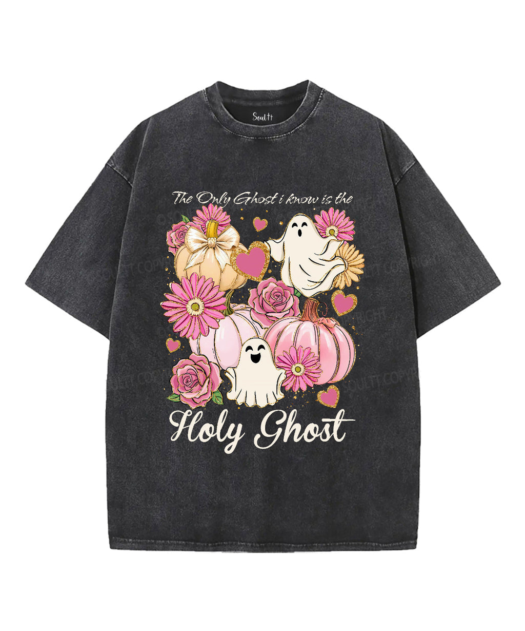 The Only Ghost Is Holy Ghost Unisex Washed Christian T-shirt Hoodie, Sweatshirt | CiraTrend.com (Image 2)
