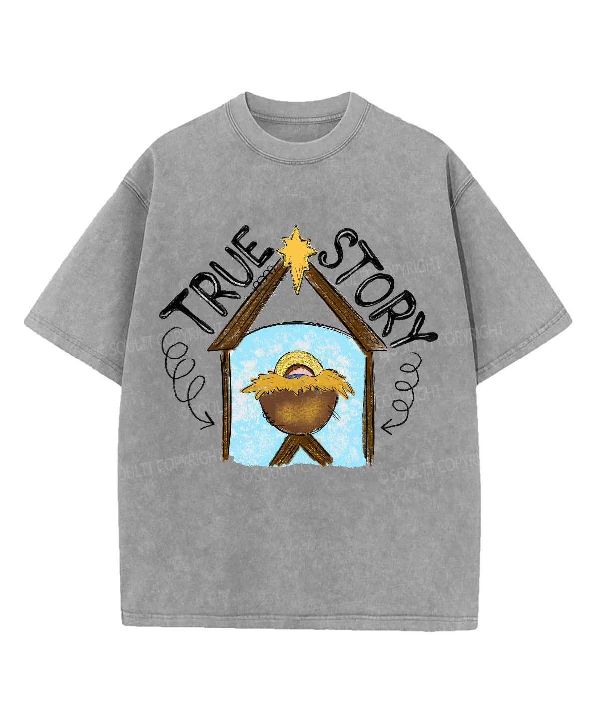 Ture Story Washed Christian T-shirt Hoodie, Sweatshirt | CiraTrend.com (Image 5)