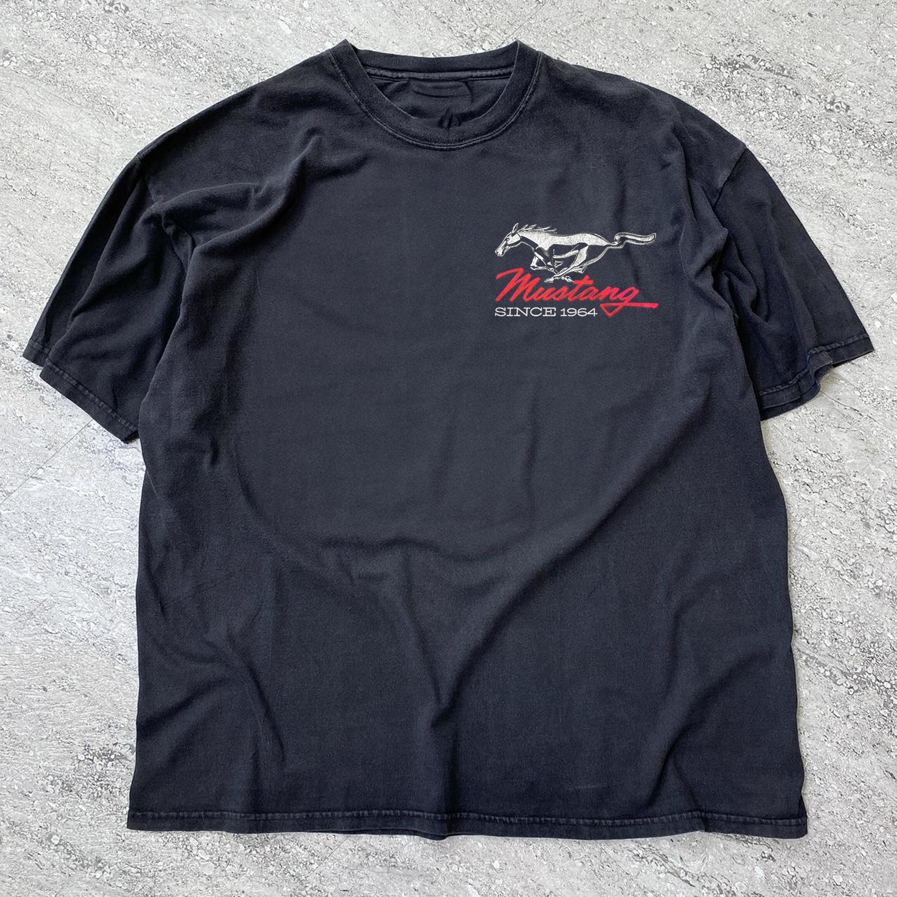 64' MUSTANG WASHED BLACK HEAVYWEIGHT TEE Hoodie, Sweatshirt | CiraTrend.com (Image 2)
