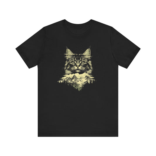Mountain Cat Graphic Tee Style002