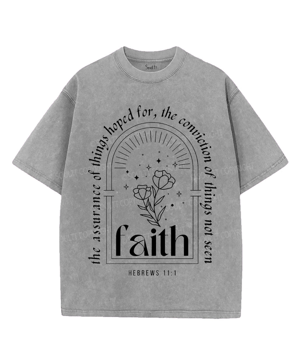 Faith Unisex Washed Christian T-shirt Hoodie, Sweatshirt | CiraTrend.com (Image 3)