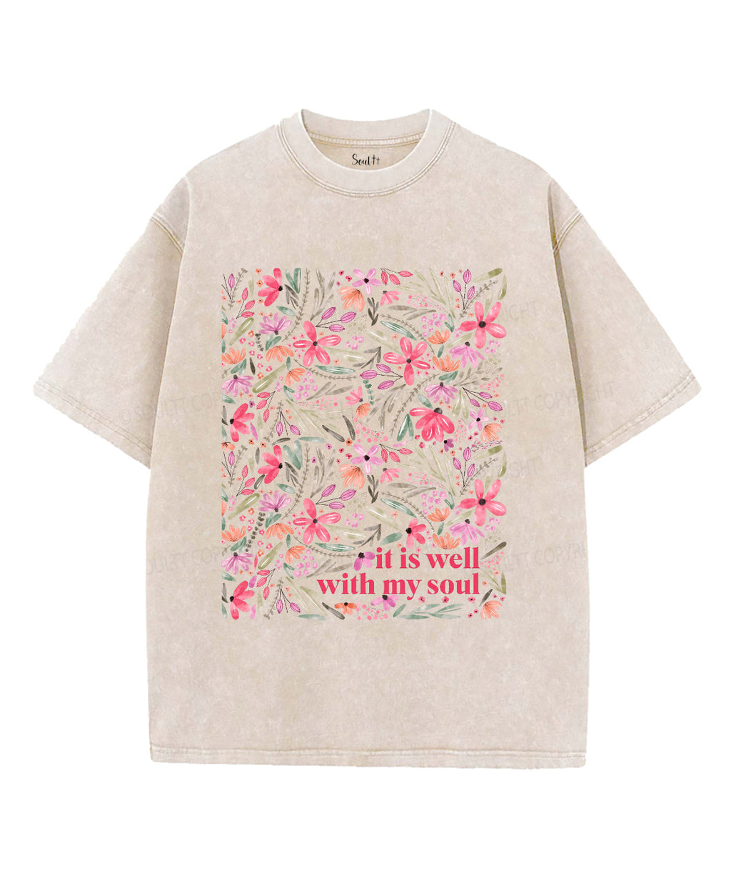 It Is Well With My Soul Unisex Washed Christian T-shirt Style015 Hoodie, Sweatshirt | CiraTrend.com (Image 4)