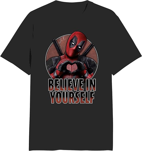 Deadpool Mens T-Shirt - Believe in Yourself Circle Heart Deadpool Image Hoodie, Sweatshirt | CiraTrend.com
